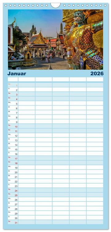 Produktbild: Familienplaner 2026 - Die 12 meistbesuchten St&auml;dte der Welt mit 5 Spalten (Wandkalender, 21 x 45 cm) CALVENDO