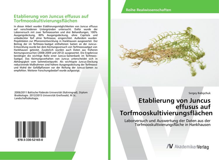 Produktbild: Etablierung von Juncus effusus auf Torfmooskultivierungsfl&auml;chen