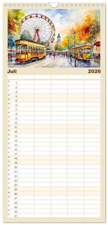 Produktbild: Familienplaner 2026 - &Ouml;sterreich - Idylle in den Alpen mit 5 Spalten (Wandkalender, 21 x 45 cm) CALVENDO