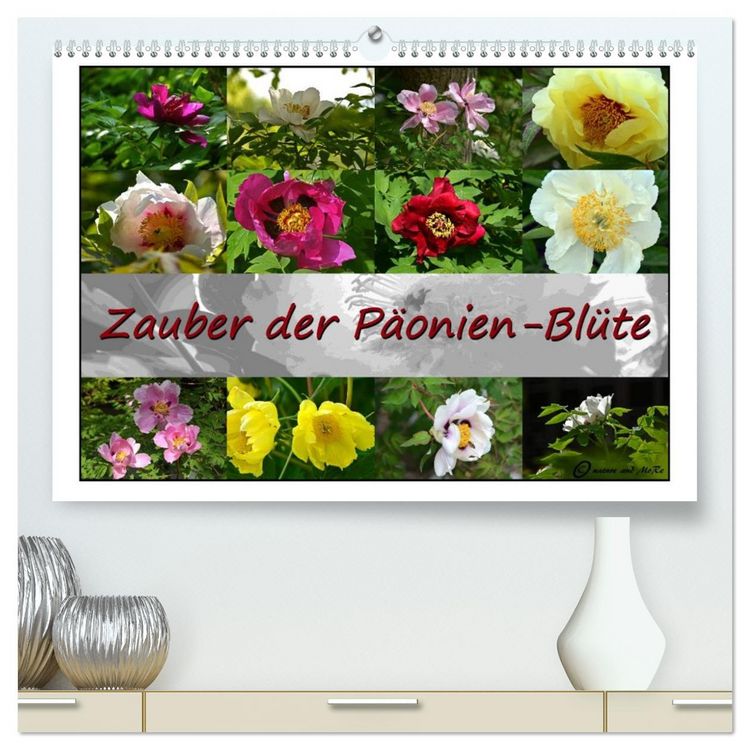Produktbild: Zauber der P&auml;onien-Bl&uuml;te (hochwertiger Premium Wandkalender 2026 DIN A2 quer), Kunstdruck in Hochglanz