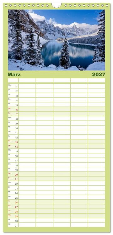 Produktbild: Familienplaner 2027 - Alaska und Kanada mit 5 Spalten (Wandkalender, 21 x 45 cm) CALVENDO
