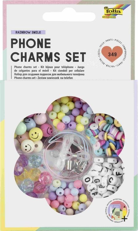 Produktbild: Folia  Phone Charms Set RAINBOW SMILE, 349 Teile