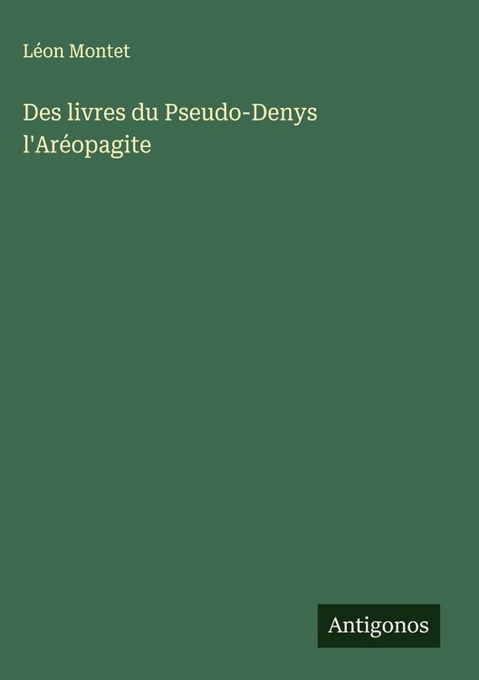 Produktbild: Des livres du Pseudo-Denys l'Ar&eacute;opagite