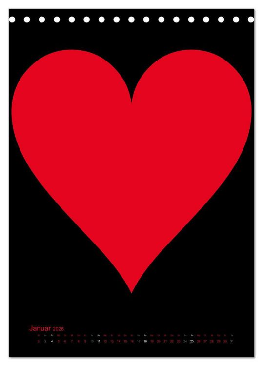 Produktbild: Foto- und Bastelkalender &bdquo;LIEBE&ldquo; in der Farbe Schwarz (Tischkalender 2026 DIN A5 hoch), CALVENDO Monatskalender