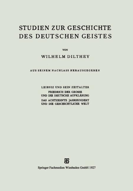 Produktbild: Studien zur Geschichte des Deutschen Geistes