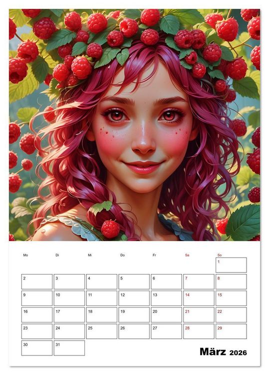 Produktbild: Fruchtiger Elfenzauber (Tischkalender 2026 DIN A5 hoch), CALVENDO Monatskalender