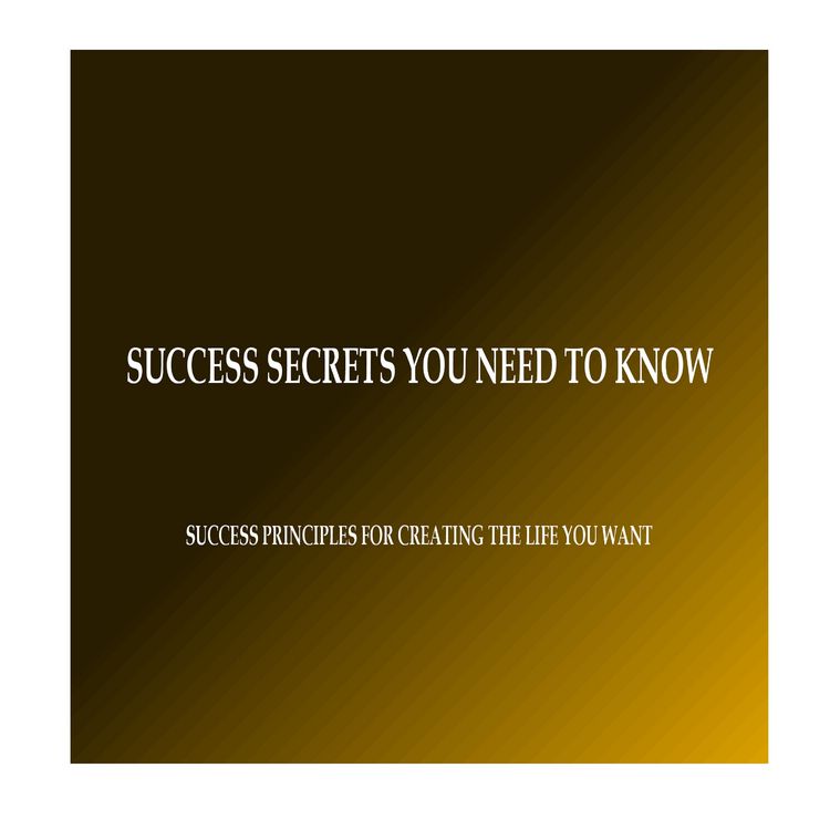 Produktbild: Success Secrets You Need to Know