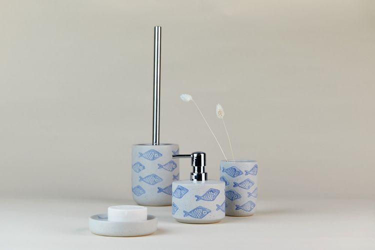 Produktbild: WC-Garnitur Mod. Aquamarin Keramik, handbemalt