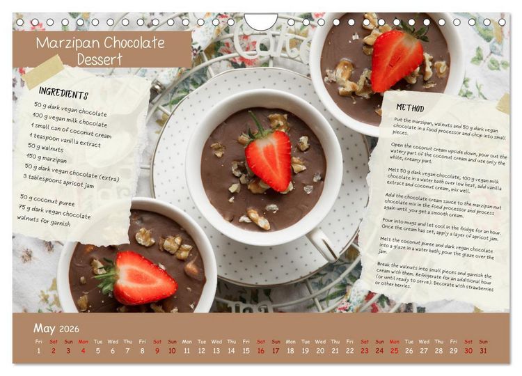 Produktbild: indulge plant-based - irresistibly delicious, vegan recipes for the year (Wall Calendar 2026 DIN A4 landscape), CALVENDO 12 Month Wall Calendar