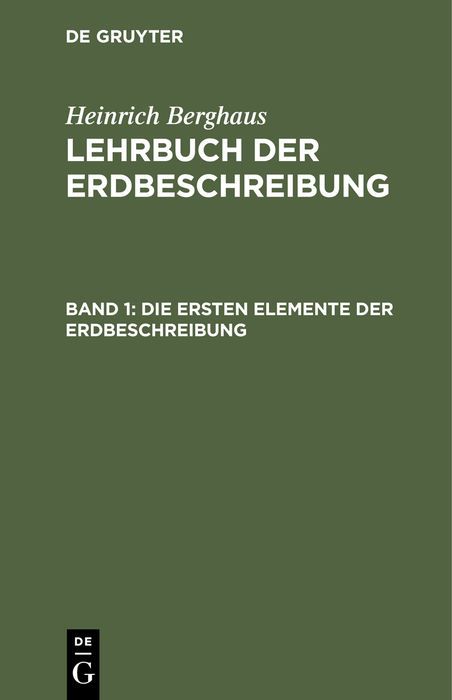 Produktbild: Die ersten Elemente der Erdbeschreibung