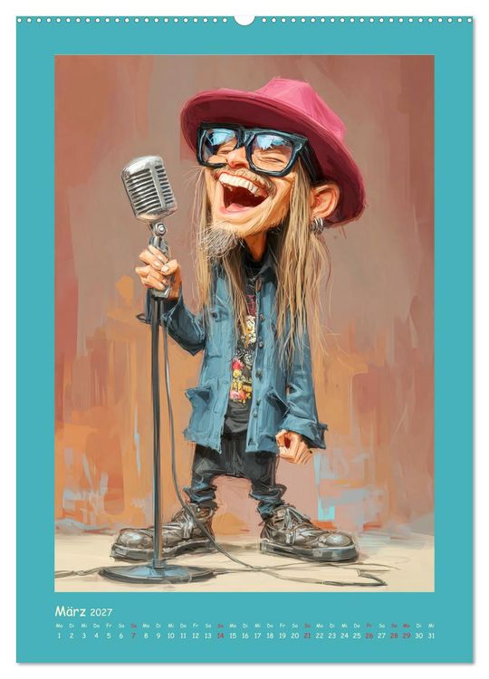 Produktbild: Rock-Rhythmus. Karikaturen zwischen Kunst und Kult (Wandkalender 2027 DIN A2 hoch), CALVENDO Monatskalender
