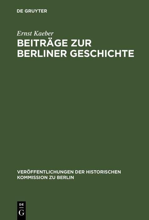 Produktbild: Beitr&auml;ge zur Berliner Geschichte