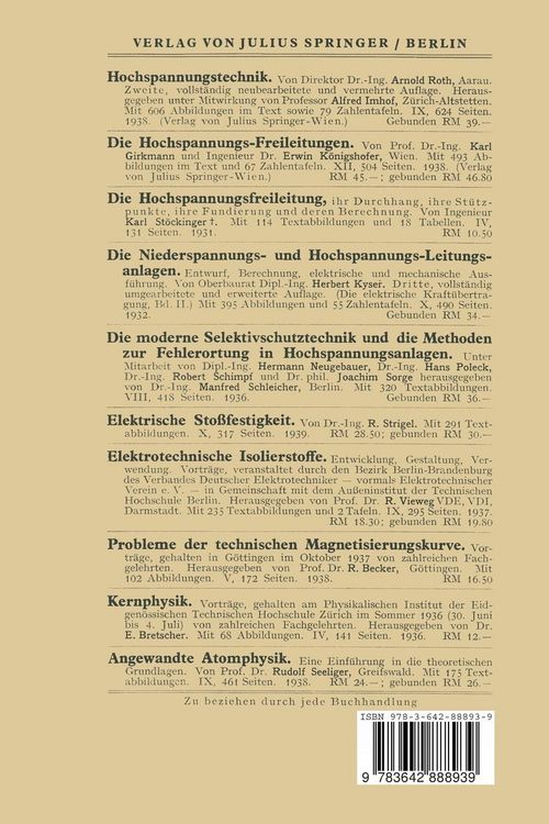 Produktbild: Elektrische H&ouml;chstspannungen