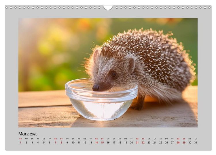 Produktbild: Mein Igel-Kalender (Wandkalender 2026 DIN A3 quer), CALVENDO Monatskalender