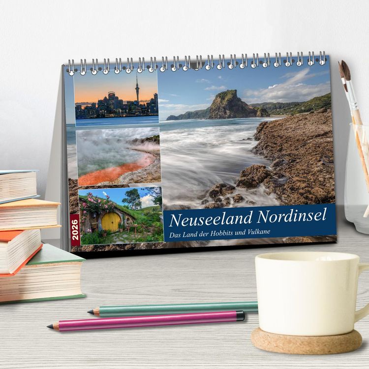 Produktbild: Neuseeland Nordinsel - Das Land der Hobbits und Vulkane (Tischkalender 2026 DIN A5 quer), CALVENDO Monatskalender