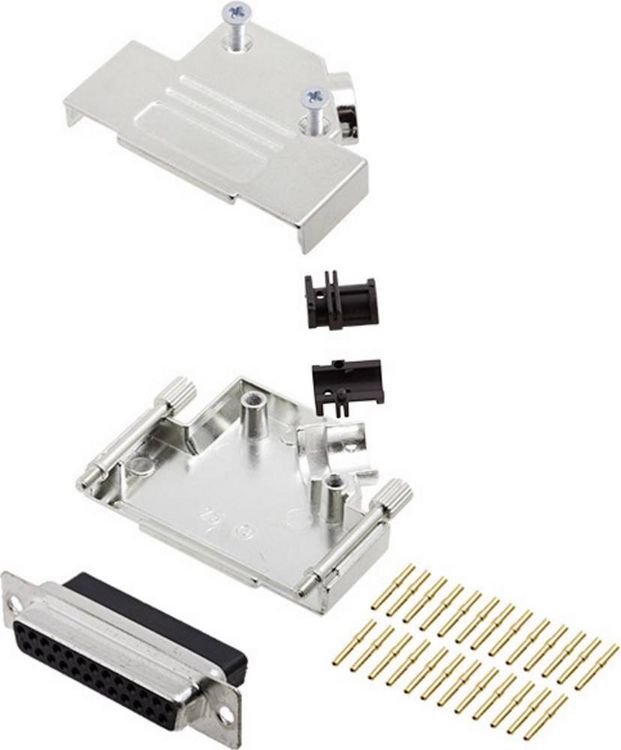 Produktbild: Encitech D45ZK25-DBCS-K 6355-0051-13 D-SUB Buchsenleisten-Set 45&deg; Polzahl: 25 Crimpen 1St.