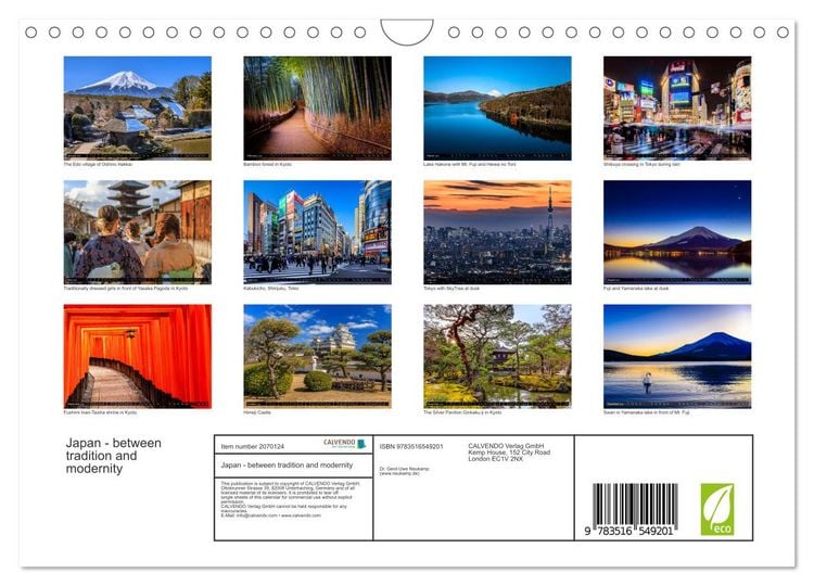 Produktbild: Japan - between tradition and modernity (Wall Calendar 2026 DIN A4 landscape), CALVENDO 12 Month Wall Calendar