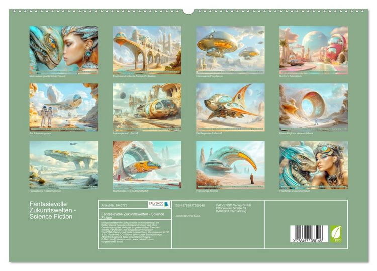 Produktbild: Fantasievolle Zukunftswelten - Science Fiction (hochwertiger Premium Wandkalender 2026 DIN A2 quer), Kunstdruck in Hochglanz