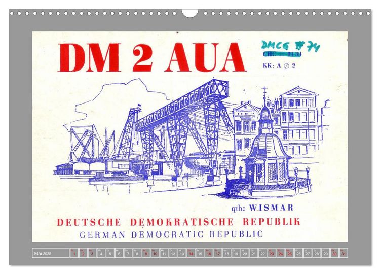Produktbild: DDR - Ostalgie auf QSL-Karten (Wandkalender 2026 DIN A3 quer), CALVENDO Monatskalender