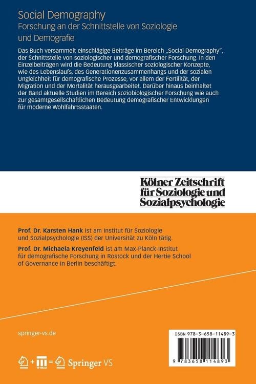 Produktbild: Social Demography - Forschung an der Schnittstelle von Soziologie und Demographie