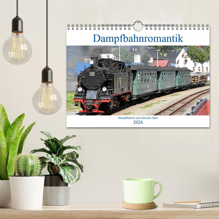 Produktbild: Dampfbahnromantik - Dampfbahnen auf schmaler Spur (Wandkalender 2026 DIN A4 quer), CALVENDO Monatskalender