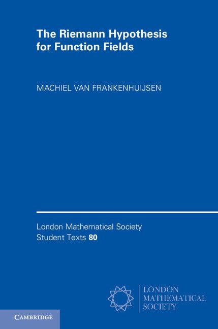 Produktbild: The Riemann Hypothesis for Function Fields