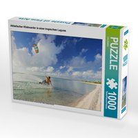 Produktbild: CALVENDO Puzzle Athletischer Kiteboarder in einer tropischen Lagune. | 1000 Teile Lege-Gr&ouml;&szlig;e 64x48cm Foto-Puzzle f&uuml;r gl&uuml;ckliche Stunden