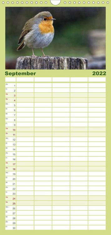 Produktbild: Familienplaner Heimische Gartenv&ouml;gel (Wandkalender 2022 , 21 cm x 45 cm, hoch)
