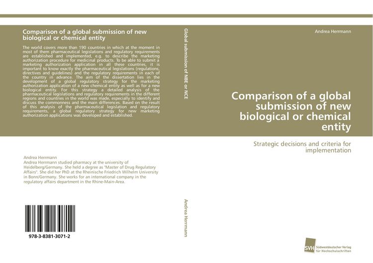 Produktbild: Comparison of a global submission of new biological or chemical entity