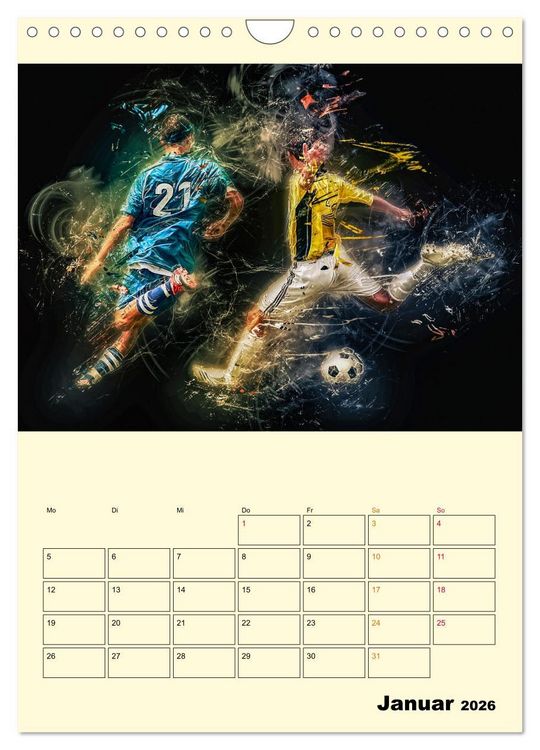 Produktbild: Fu&szlig;ball - Feuer (Wandkalender 2026 DIN A4 hoch), CALVENDO Monatskalender