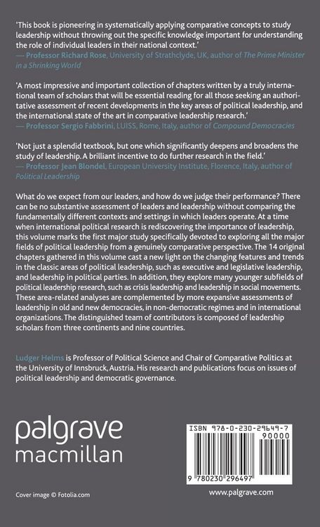 Produktbild: Comparative Political Leadership