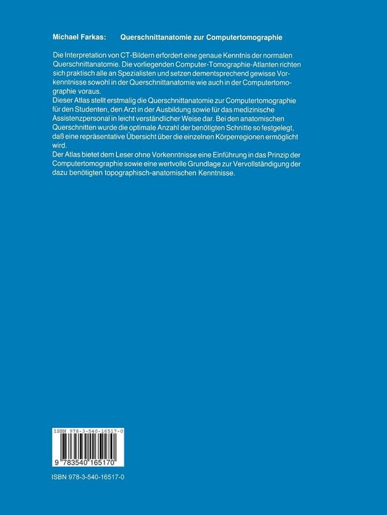 Produktbild: Querschnittanatomie zur Computertomographie
