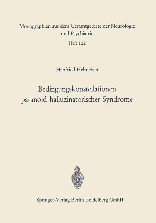 Produktbild: Bedingungskonstellationen paranoid-halluzinatorischer Syndrome