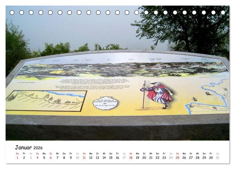 Produktbild: Camino Frances - Jakobsweg (Tischkalender 2026 DIN A5 quer), CALVENDO Monatskalender