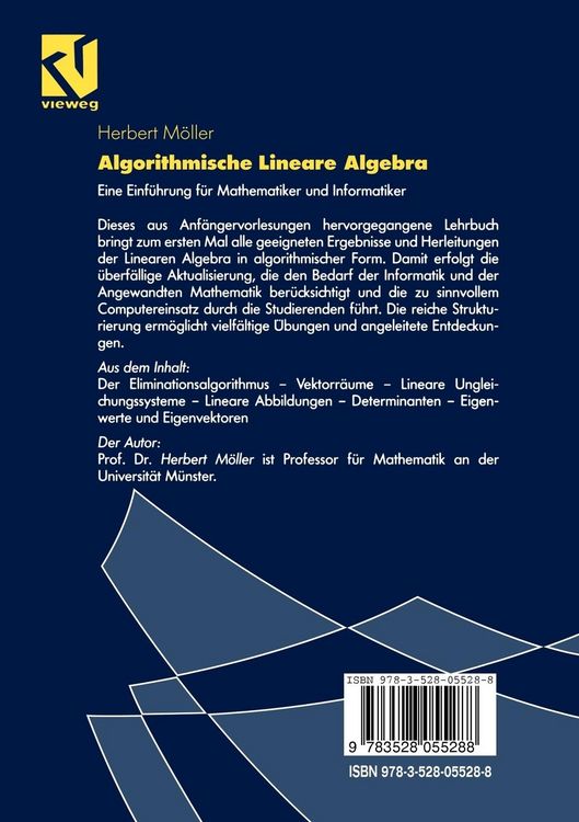 Produktbild: Algorithmische Lineare Algebra