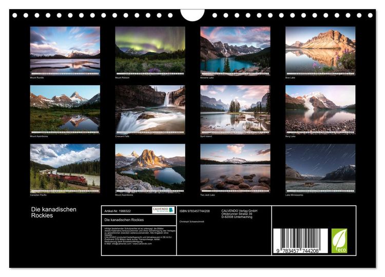 Produktbild: Die kanadischen Rockies (Wandkalender 2026 DIN A4 quer), CALVENDO Monatskalender