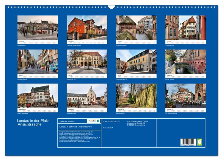 Produktbild: Landau in der Pfalz - Ansichtssache (Wandkalender 2026 DIN A2 quer), CALVENDO Monatskalender