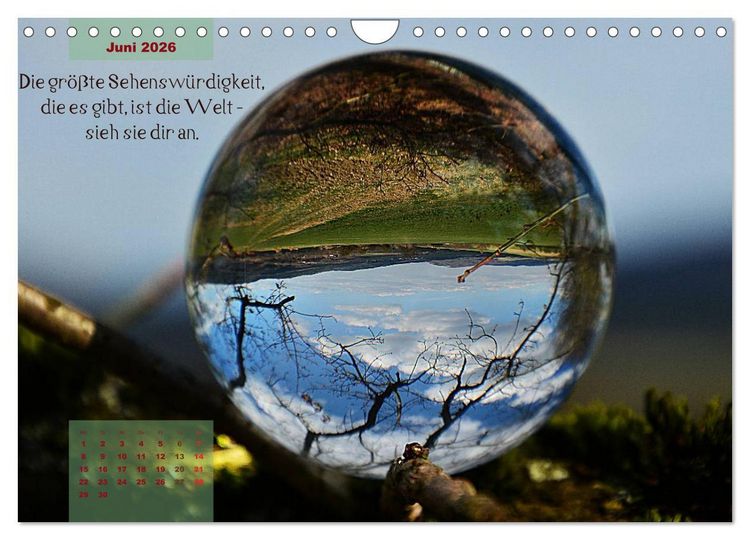 Produktbild: Die Welt in der Kugel (Wandkalender 2026 DIN A4 quer), CALVENDO Monatskalender