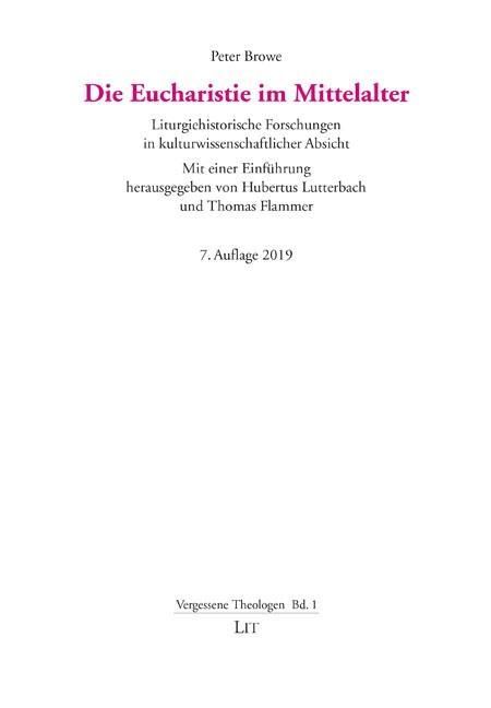 Produktbild: Browe, P: Eucharistie im Mittelalter