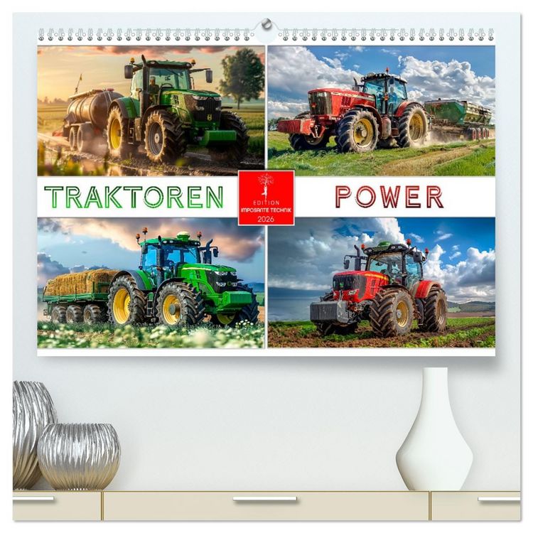 Produktbild: Traktoren Power (hochwertiger Premium Wandkalender 2026 DIN A2 quer), Kunstdruck in Hochglanz