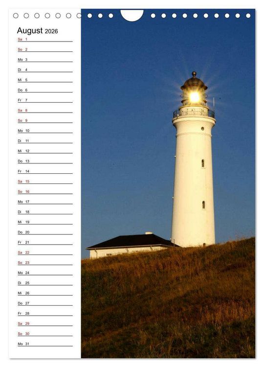 Produktbild: Leuchtt&uuml;rme in D&auml;nemark (Wandkalender 2026 DIN A4 hoch), CALVENDO Monatskalender