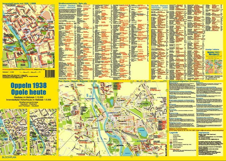 Produktbild: Stadtplan Oppeln 1938/Opole heute