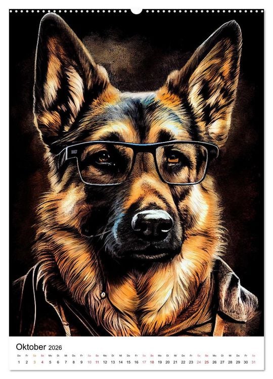 Produktbild: Hunde im Hipster Stil (Wandkalender 2026 DIN A2 hoch), CALVENDO Monatskalender