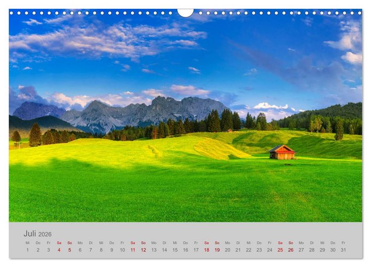 Produktbild: Garmisch-Partenkirchen Werdenfelser Land (Wandkalender 2026 DIN A3 quer), CALVENDO Monatskalender