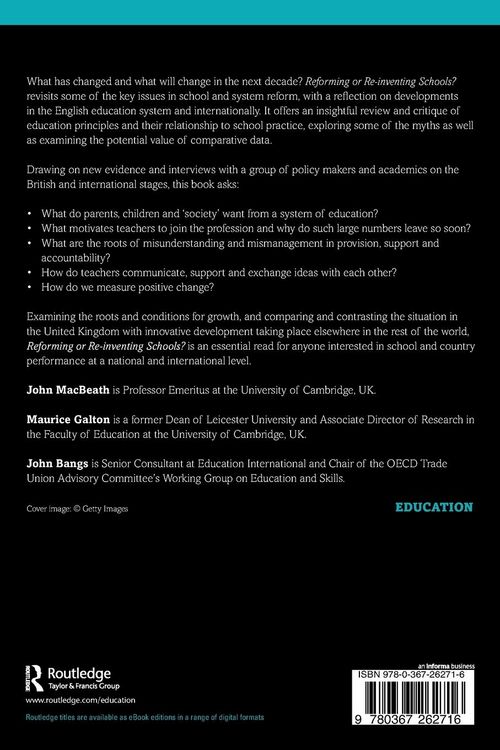 Produktbild: Reforming or Re-inventing Schools?