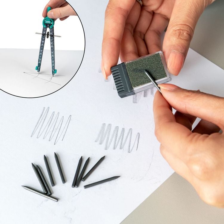 Produktbild: Idena Zirkel Minen in Dose mit Schleifpapier 10 St&uuml;ck