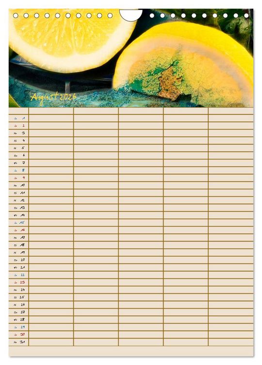 Produktbild: Italienische K&uuml;che mit Familienplaner (Wandkalender 2026 DIN A4 hoch), CALVENDO Monatskalender