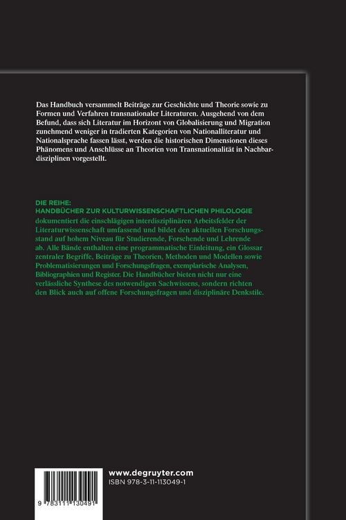 Produktbild: Handbuch Literatur & Transnationalit&auml;t