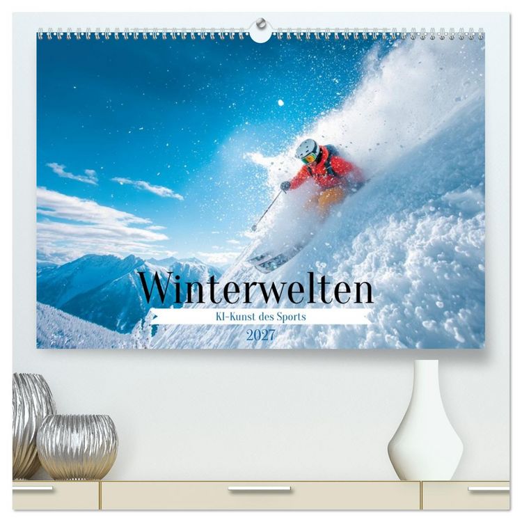 Produktbild: Winterwelten (hochwertiger Premium Wandkalender 2027 DIN A2 quer), Kunstdruck in Hochglanz