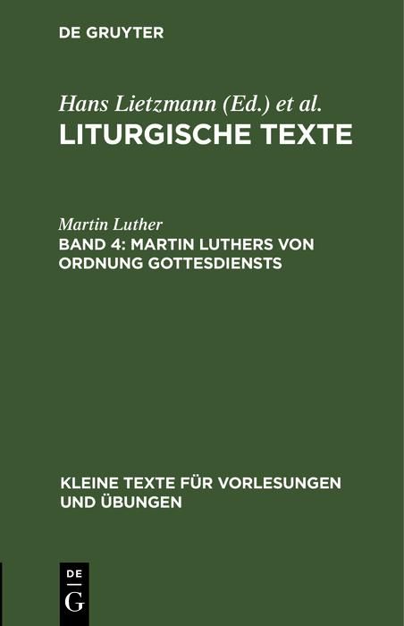 Produktbild: Martin Luthers Von Ordnung Gottesdiensts